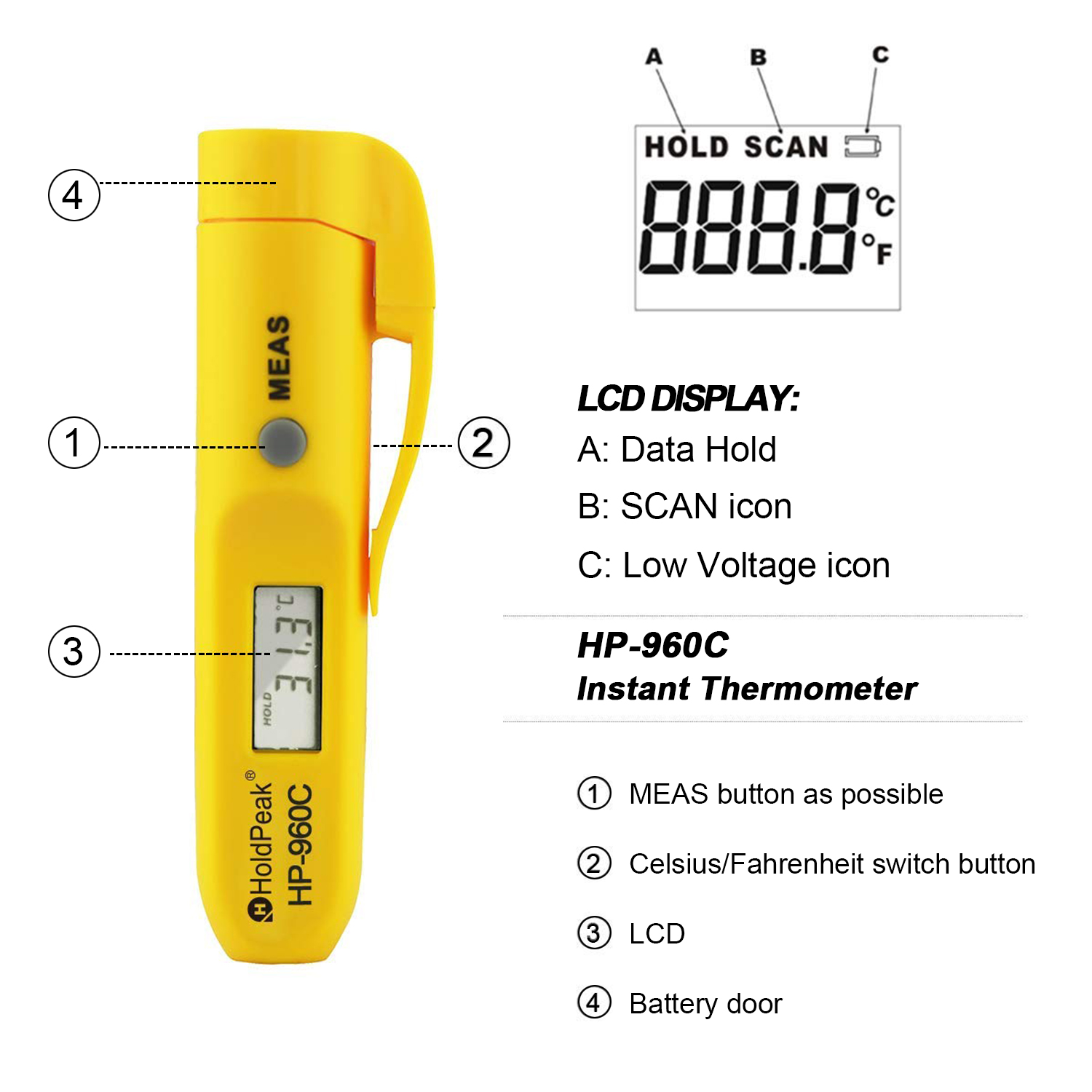 HP-960C Mini Pocket Infrared T - đánh giá và giá Digital Thermometer Infrared